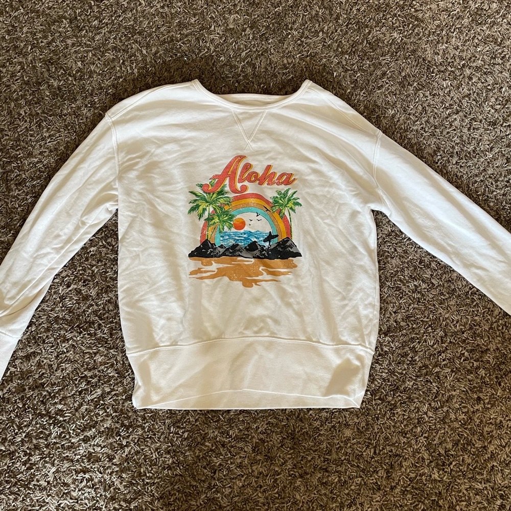 Lou and grey Aloha hawaii white sweatshirt size xs